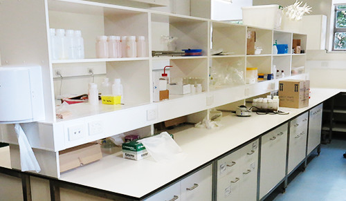 Benches in the Environmental Geochemistry Laboratory