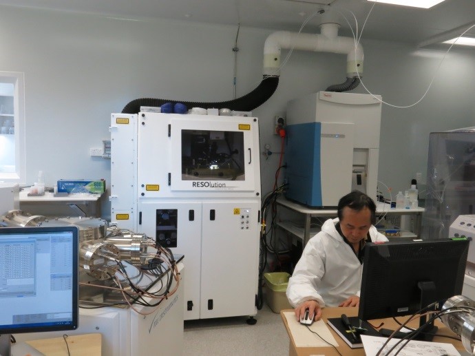 A researcher uses the plasma mass spectrometer