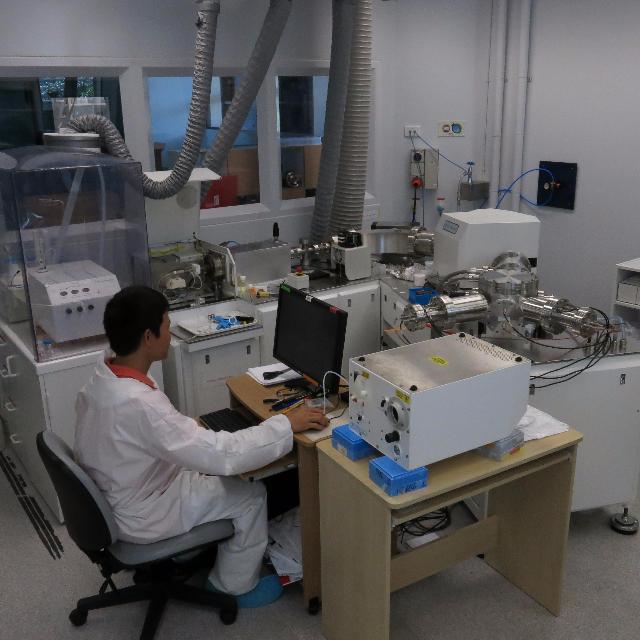 A researcher uses the Nu Instruments multi-collector inductively coupled plasma-mass spectrometer