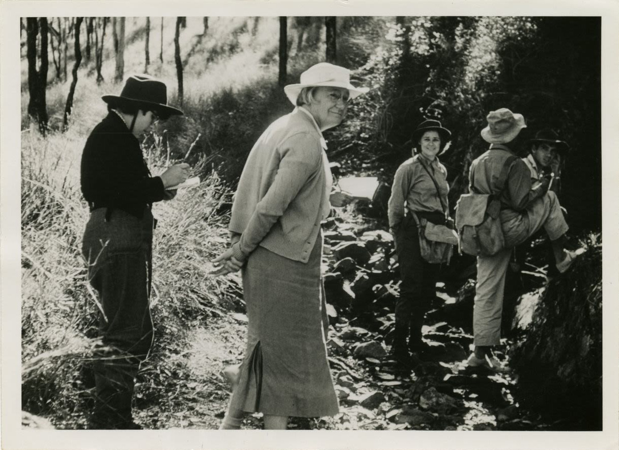 Professor Dorothy Hill in later life participating in a geological field trip