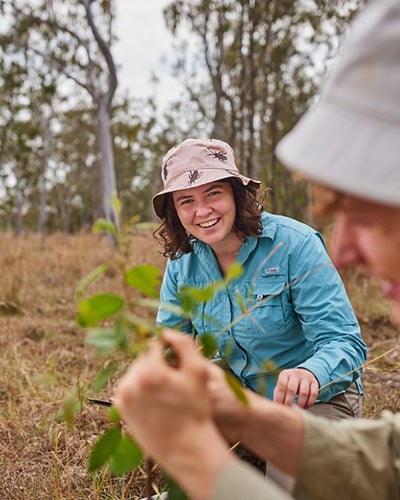 students in the field