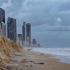Gold Coast eroded beaches after the cyclone Alfred