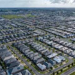 aerial view of suburbs